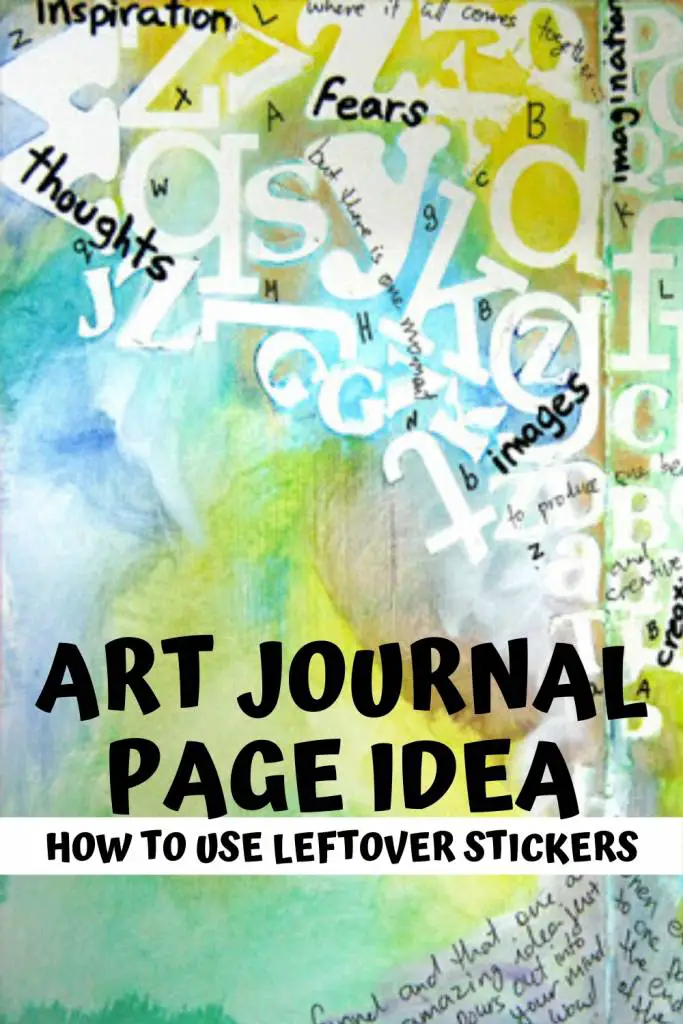 How to use leftover stickers to make a background on an art journal page