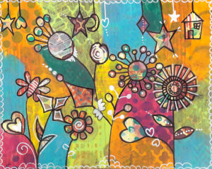 How to make art journal pages with hand drawn images and shapes