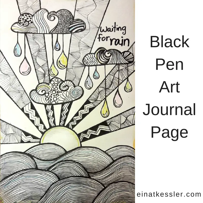 Black Pen Art Journal Page - Einat Kessler