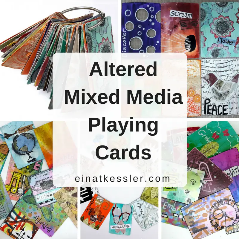 52 Different altered playing cards mixed media techniques