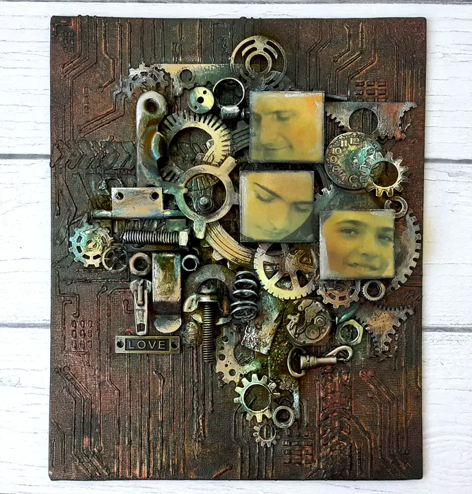 Mixed Media Art Journal Page: STRONG - Einat Kessler