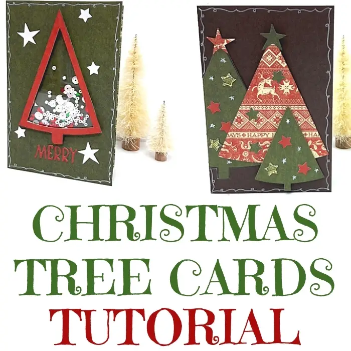 How to make two Christmas tree cards video tutorial