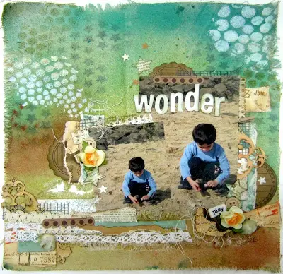 Texture and Dimension on Scrapbook Pages