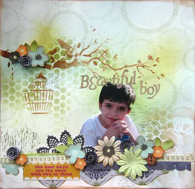 Baby Boy Scrapbook Layout. - Paper House